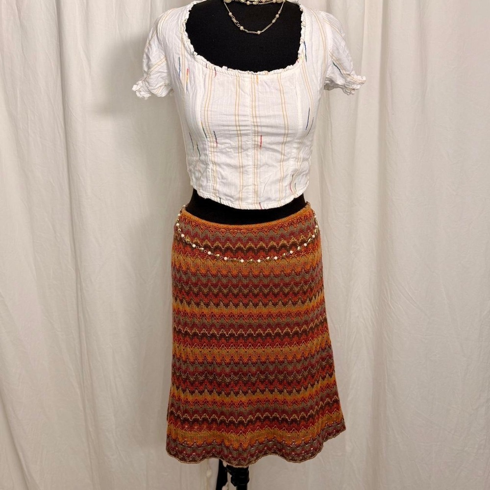 Xhilaration Y2K Chevron Knit Mini Skirt | Boho Fairy Grunge- Size L